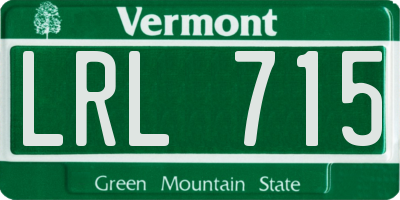 VT license plate LRL715