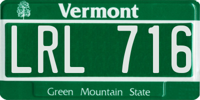 VT license plate LRL716