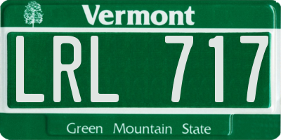 VT license plate LRL717