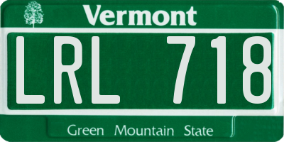 VT license plate LRL718