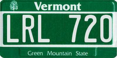 VT license plate LRL720