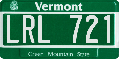 VT license plate LRL721