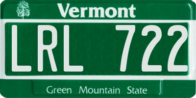 VT license plate LRL722