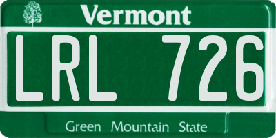 VT license plate LRL726