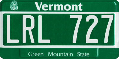 VT license plate LRL727