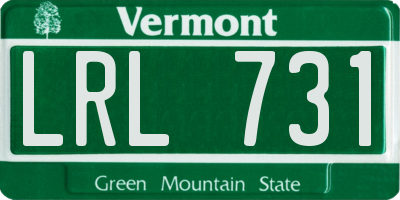VT license plate LRL731