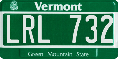 VT license plate LRL732