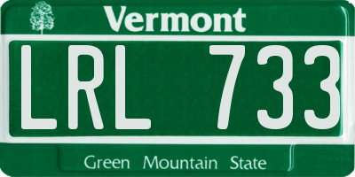 VT license plate LRL733