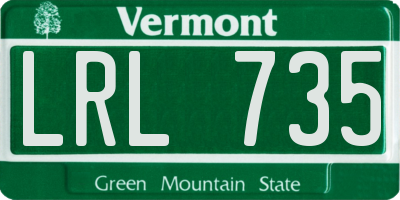 VT license plate LRL735