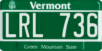 VT license plate LRL736
