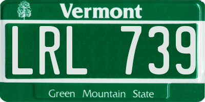 VT license plate LRL739