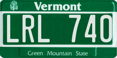 VT license plate LRL740