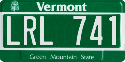 VT license plate LRL741