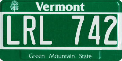 VT license plate LRL742