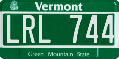 VT license plate LRL744