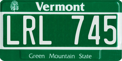 VT license plate LRL745
