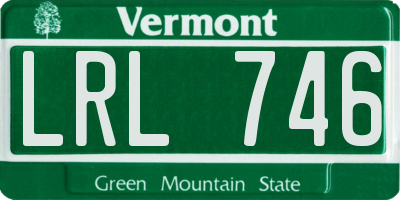 VT license plate LRL746