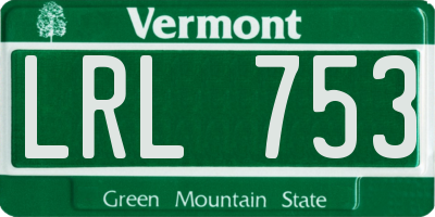 VT license plate LRL753