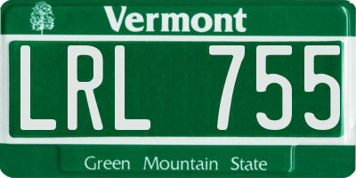 VT license plate LRL755