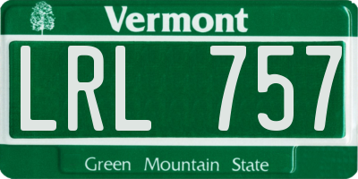 VT license plate LRL757