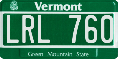 VT license plate LRL760