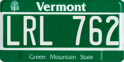 VT license plate LRL762
