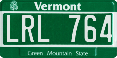 VT license plate LRL764