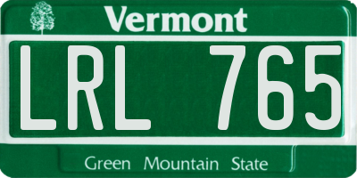 VT license plate LRL765