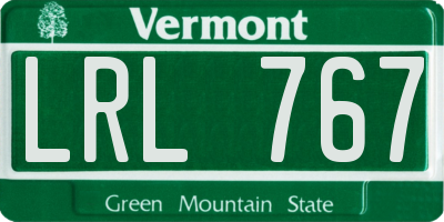VT license plate LRL767