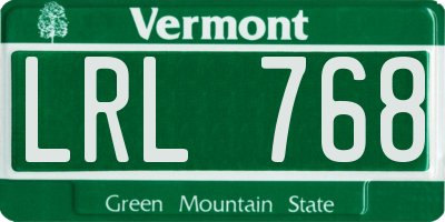 VT license plate LRL768