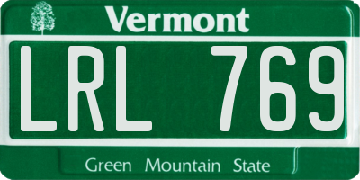 VT license plate LRL769