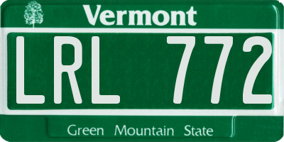 VT license plate LRL772