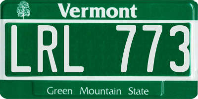 VT license plate LRL773