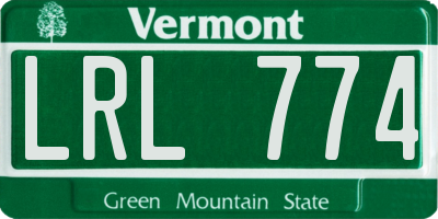 VT license plate LRL774