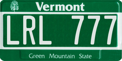 VT license plate LRL777