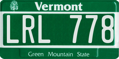 VT license plate LRL778