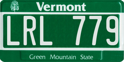 VT license plate LRL779