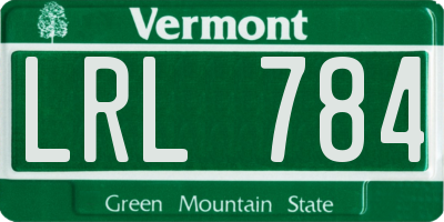 VT license plate LRL784