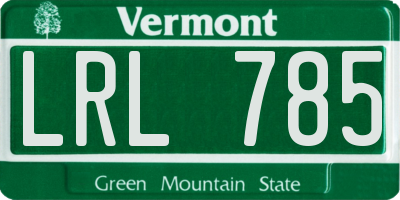 VT license plate LRL785