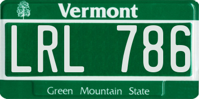 VT license plate LRL786