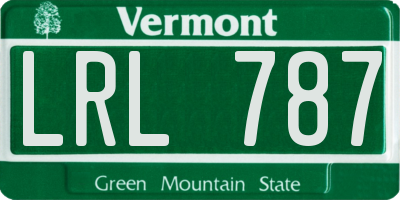 VT license plate LRL787