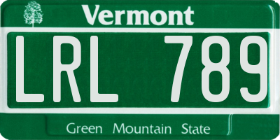 VT license plate LRL789