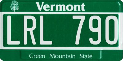 VT license plate LRL790
