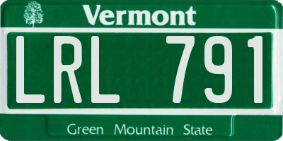 VT license plate LRL791