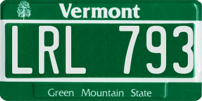 VT license plate LRL793