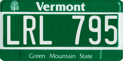VT license plate LRL795