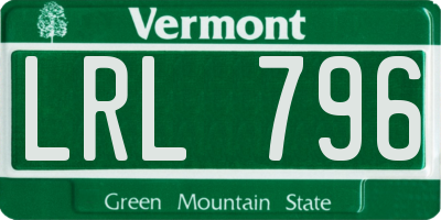 VT license plate LRL796
