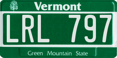 VT license plate LRL797