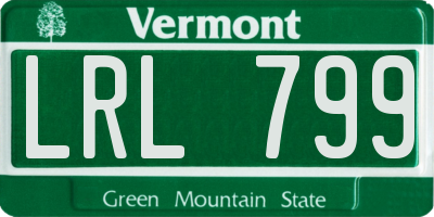 VT license plate LRL799