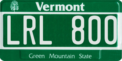 VT license plate LRL800